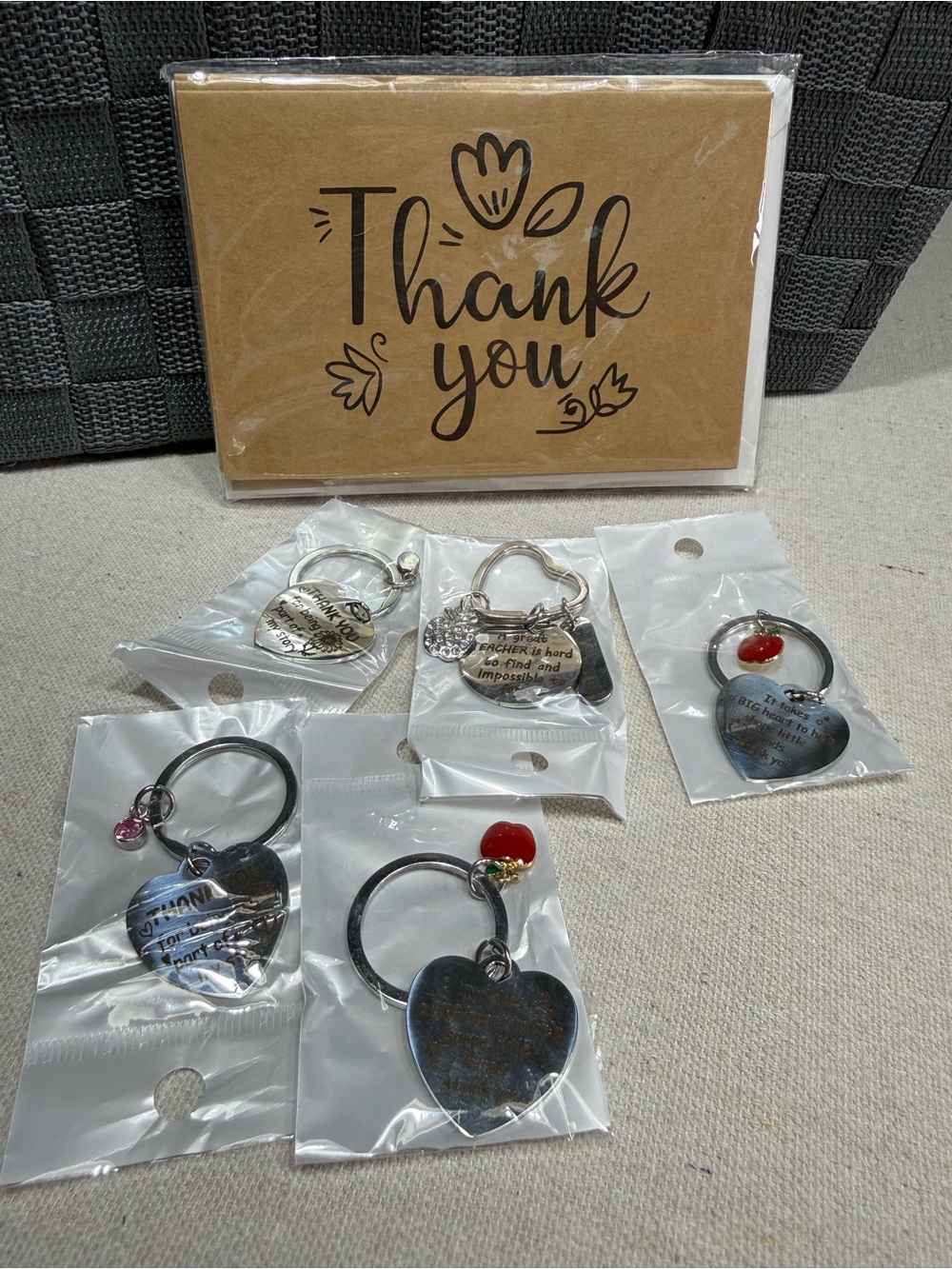 Thank You Cards with Keychain Gifts - NWT